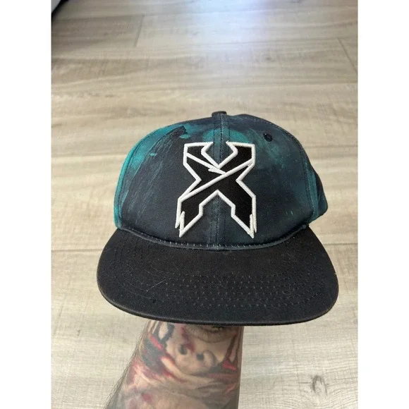 Excision Snapback Hat Black Green Tie Dye EDM Rave Festival Hat Dubstep Merch OS - Picture 6 of 6